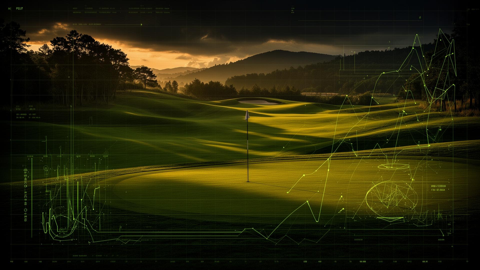 AI-analyzed golf course at golden hour